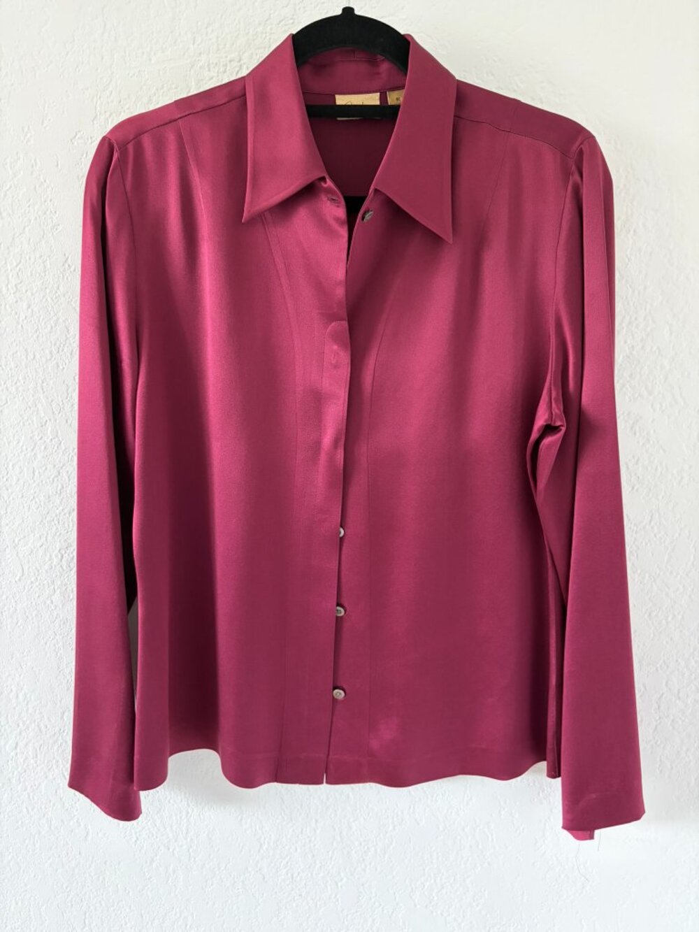Caslon 100% Silk Burgundy Blouse